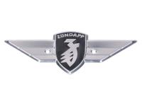 Beinschild Emblem 107mm x 45mm Lochabstand 36mm für Zündapp R 50, RS 50, KS C 50, Sport Combinette, Super Combinette
