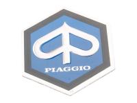 Emblem Piaggio zum Kleben 6-eckig 25x30mm Aluminium für Kaskade für Vespa PX, PE 80, 125, 200