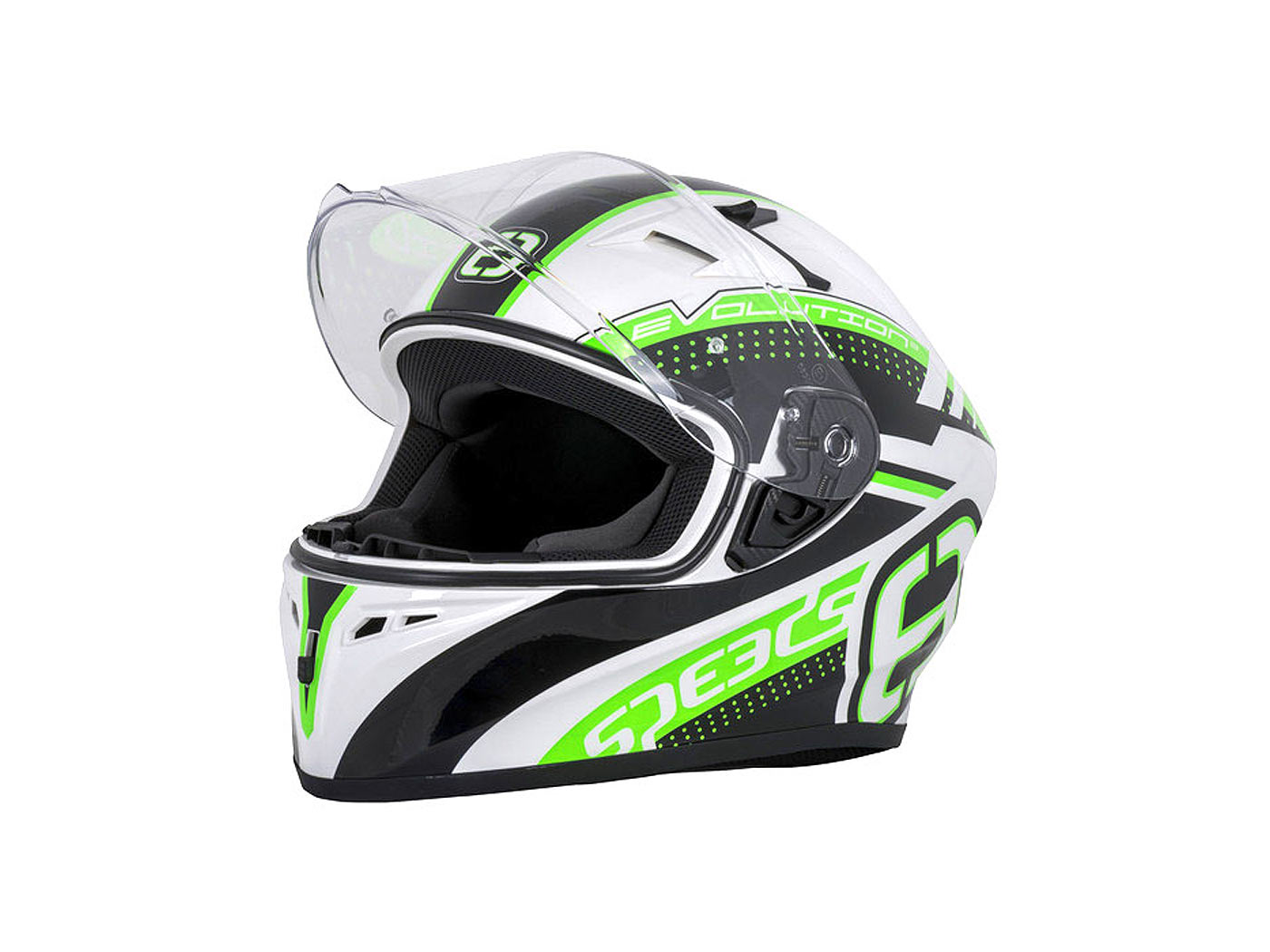 Helm Speeds Evo III XS weiß, schwarz, grün