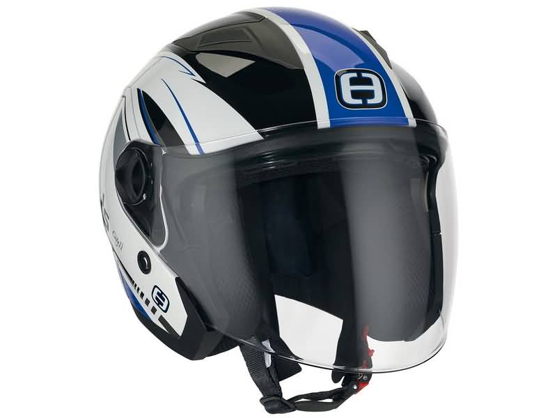 Speeds Jet City II Helm weiß/blau glänzend M