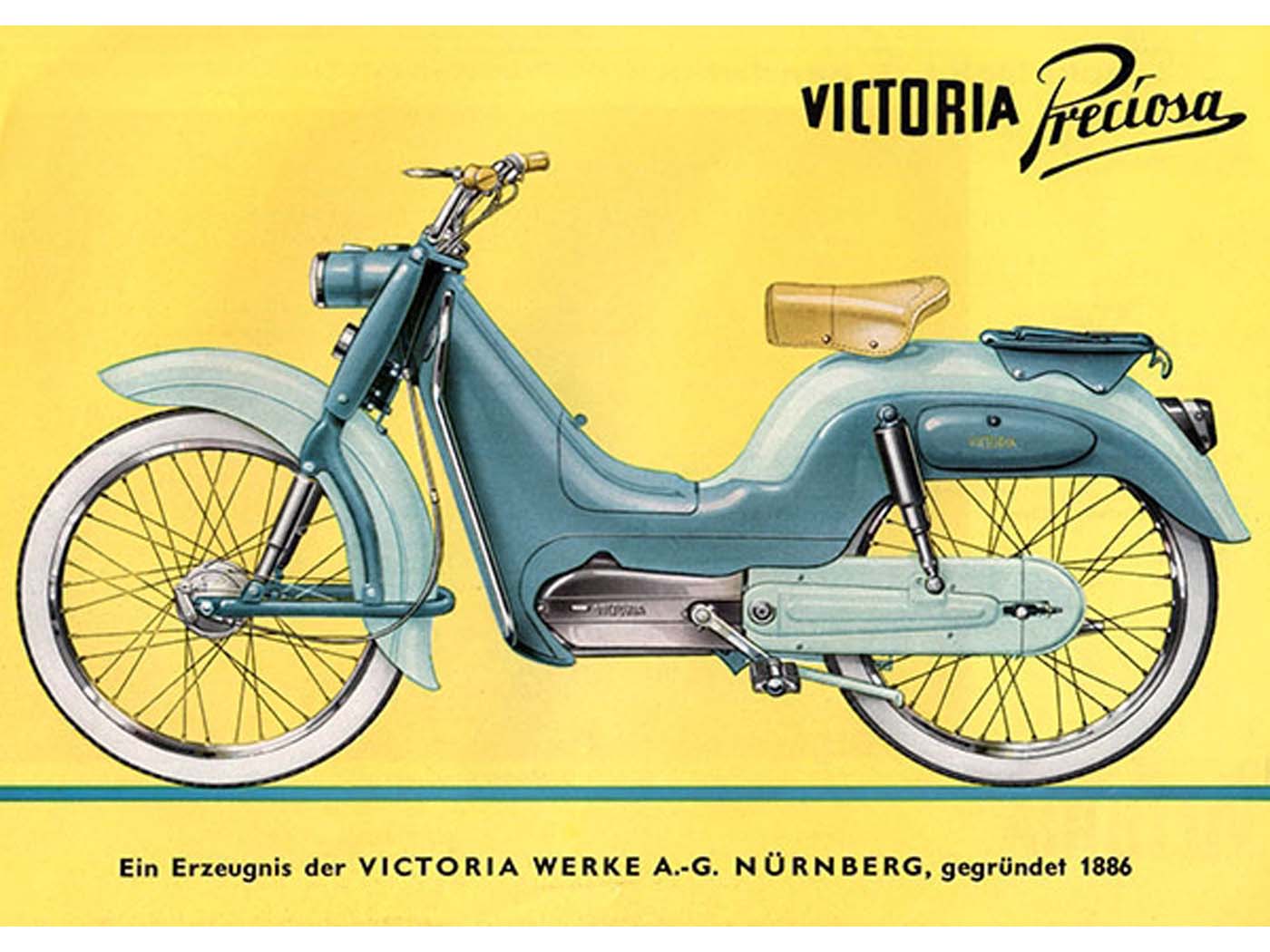 Werbeplakat Victoria 29 cm 42 cm für Mofa Mokick