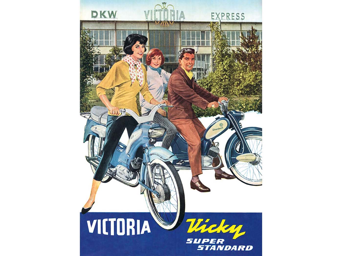 Werbeplakat Nachdruck 42cm 29cm für Victoria (DKW Express), Vicky Stan