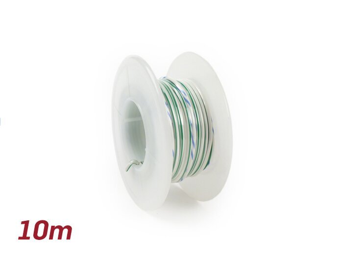 Elektrokabel 0,85mm² 10m Weiß/Grün