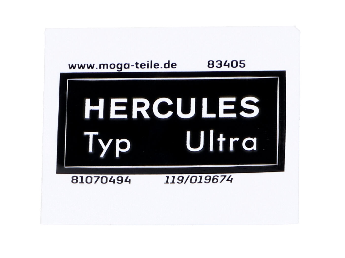 Rahmen Aufkleber MOGA Breit ca. 40mm Hoch ca. 19mm für Hercules K 50 T