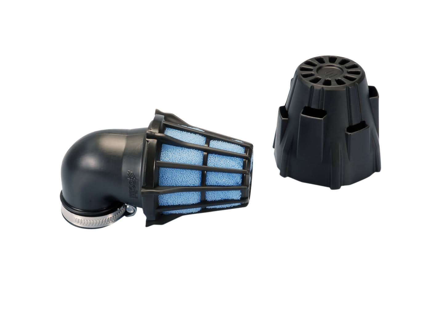 Luftfilter Polini Blue Air Box 46mm 90° schwarz-blau Gilera,Gorilla Motor Works 
