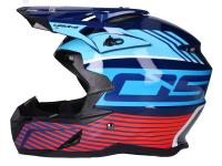 Helm Motocross OSONE S820 schwarz / blau / rot - Größe XL (61-62)