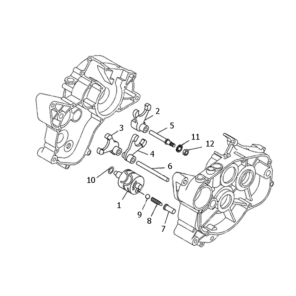 Motor - Getriebe Schaltwalze Minarelli AM6 alle Jahre für HM-Moto CRE Enduro 50 06- (AM6)